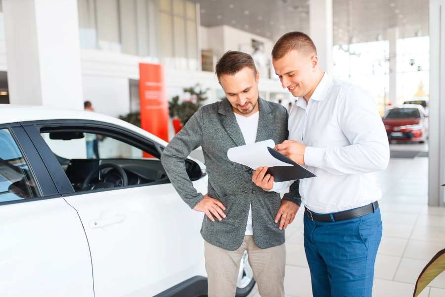 Man Renting a Car